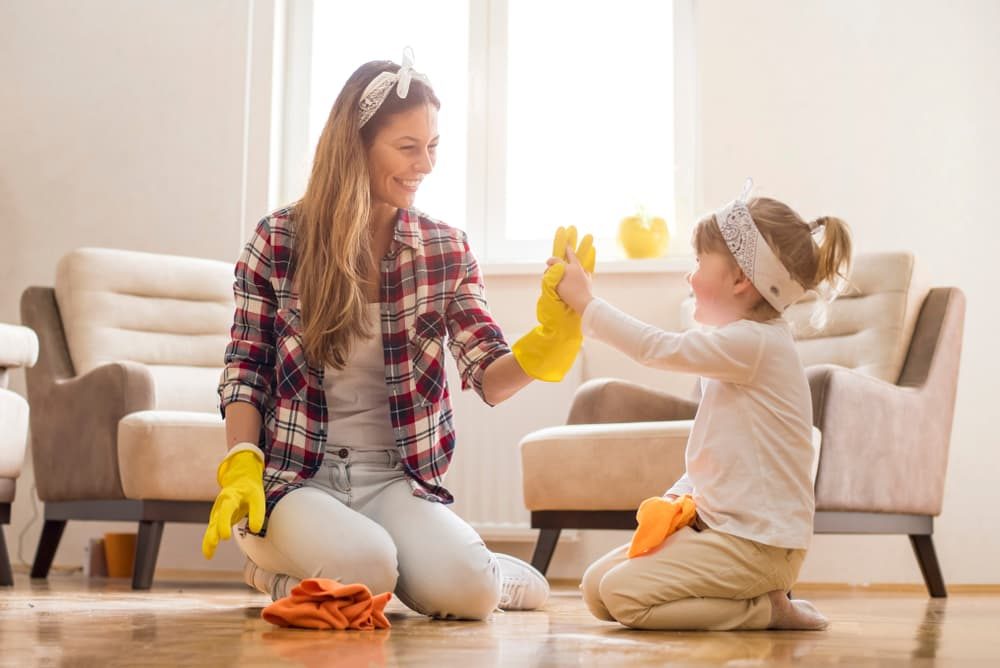 Mom and daughter trying to improve cleaning routine