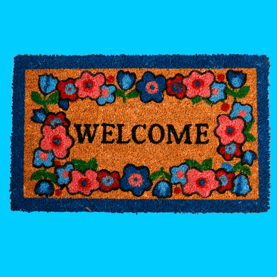 Welcome mat hand painted craft