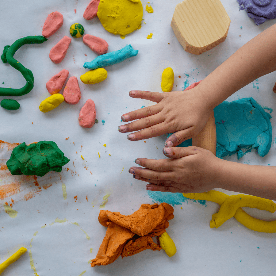 DIY playdough kids sumer crafting project 