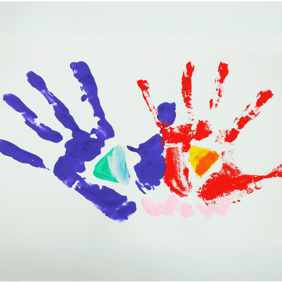 two handprints for t shirt 