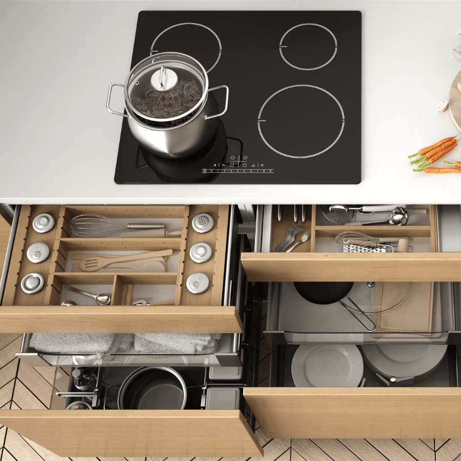 small space organizing in kitchen drawers 