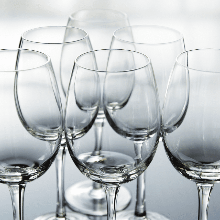 wine glasses sparkling and spot free